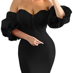 Bodycon Latern Sleeve Midi Party Dress new without tag